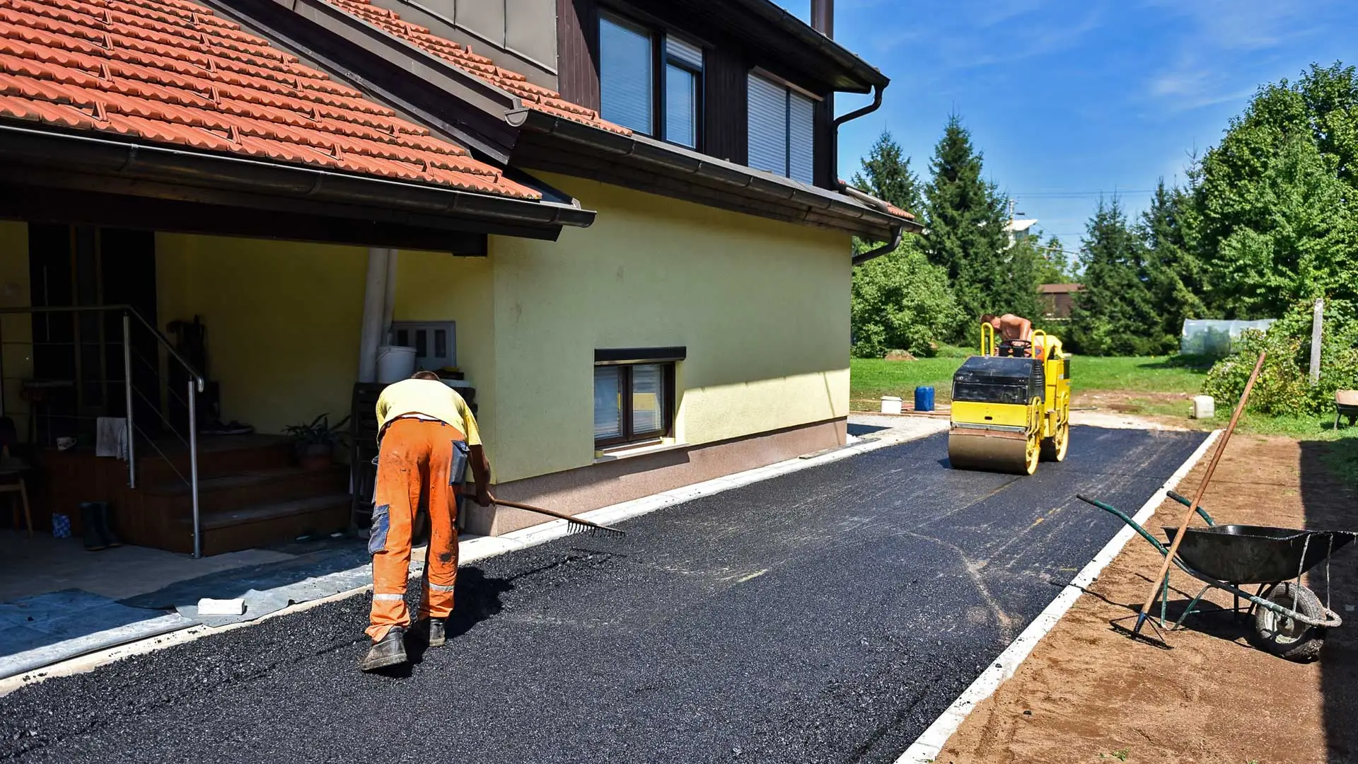 New blacktop driveway at a residential property in Anne Arundel County, MD.