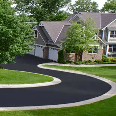 Fresh asphalt driveway at a home in Anne Arundel County, MD.